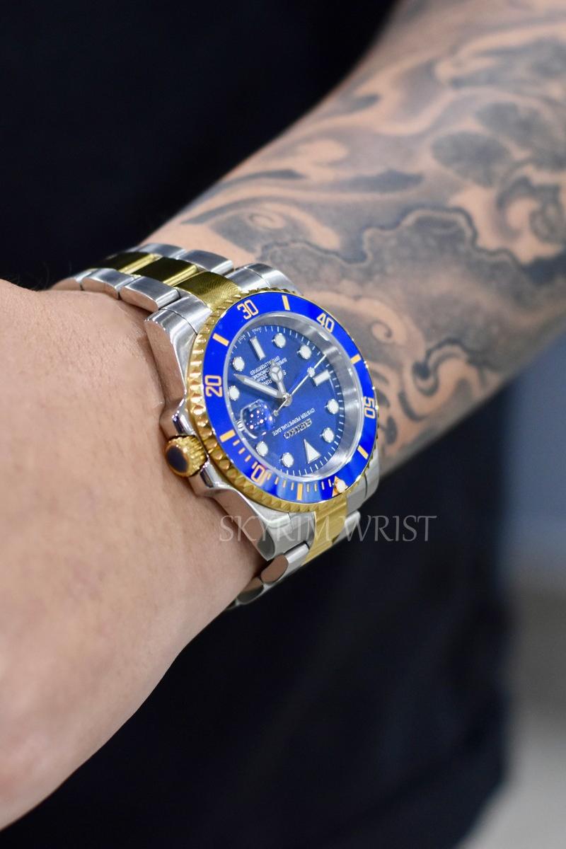 Mod Submariner Two-Tone Gold Blue - SKYRIM WRIST