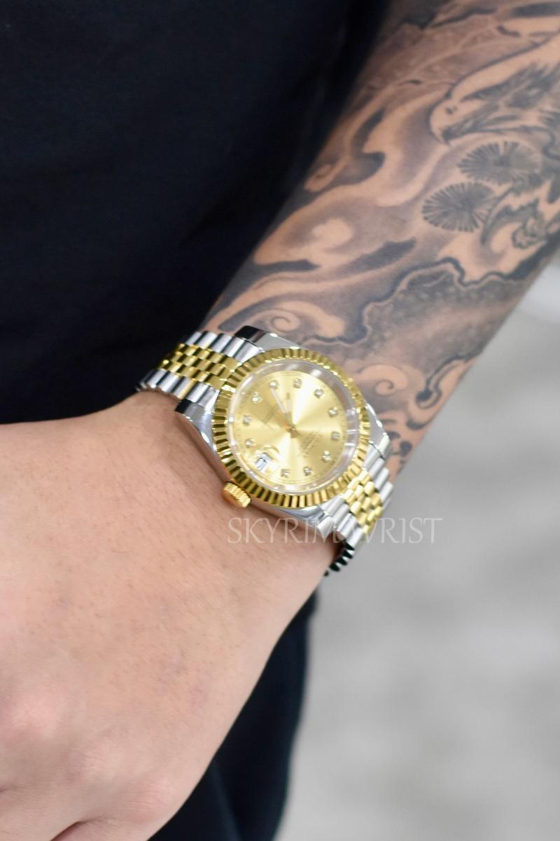 Mod Datejust Two-Tone Gold Diamond - SKYRIM WRIST