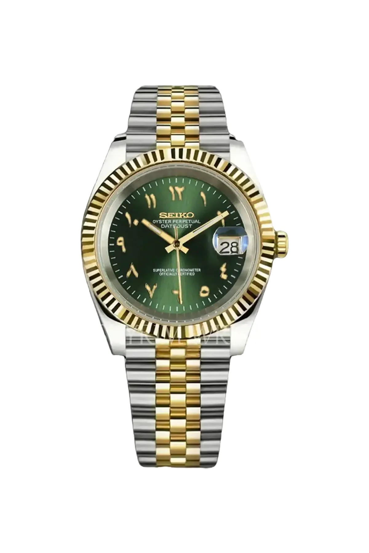 Mod Datejust Two-Tone Gold Arabic Green - SKYRIM WRIST
