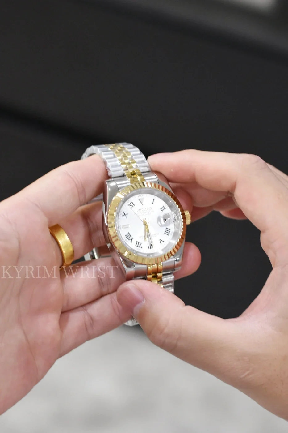 Mod Datejust Wimbledon Two-Tone Gold Silver - SKYRIM WRIST