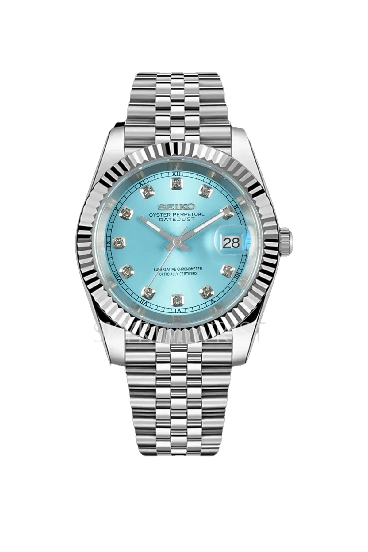 Mod Datejust Silver Ice Blue Diamond - SKYRIM WRIST 