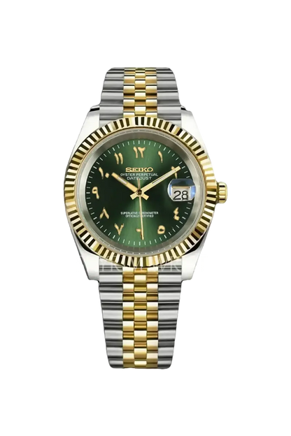 Mod Datejust Two-Tone Gold Arabic Green - SKYRIM WRIST 