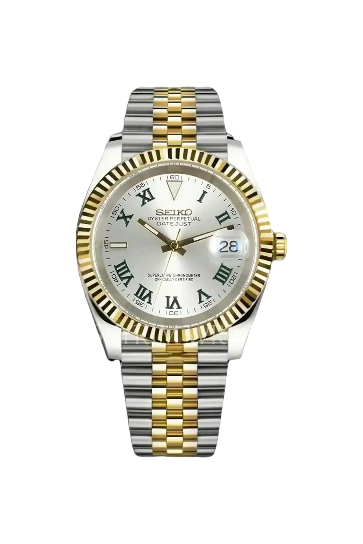 Mod Datejust Wimbledon Two-Tone Gold Silver - SKYRIM WRIST 