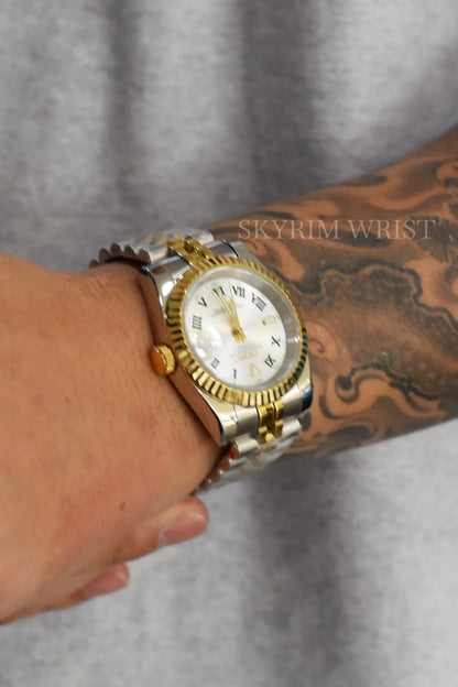 Mod Datejust Wimbledon Two-Tone Gold Silver - SKYRIM WRIST 
