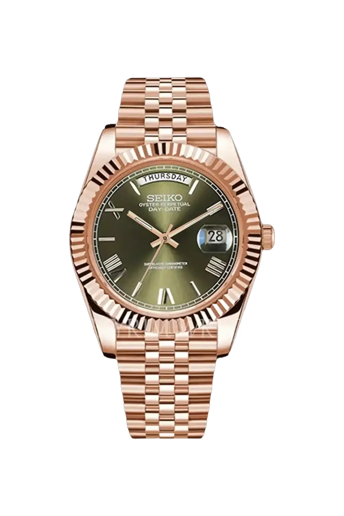 Mod Day-Date Rose Gold Green - SKYRIM WRIST 
