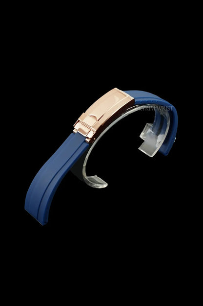 Rubber Strap - Rose Gold Buckle - Straight End by SKYRIM SEIKOMOD